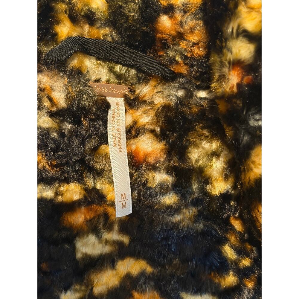 Rare Free People Retro Faux Fur Jacket Black Fire Coat New Medium $600 - Picture 8 of 8
